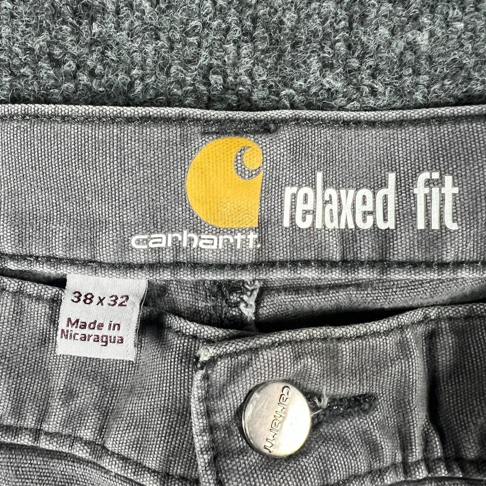 Carhartt Rugged Flex Rigby Double Front Pants Mens 38x31.5 Gray‎ Cotton Relaxed